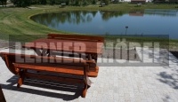 Erfurt - 160 fa kerti bútor szett, fa kerti garnitúra, kerti ülőgarnitúra, fa kerti pad, kerti szett, kerti bútor, kerti asztal szék